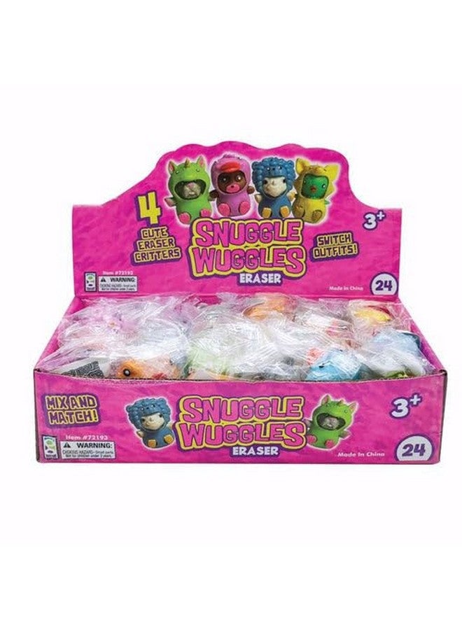 Geddes D Geddes Snuggle Wuggle Erasers (24 Assorted Colors Per Pack) - Cute Animal Critter Erasers With Stretchable, Changeable Costumes - Image 2