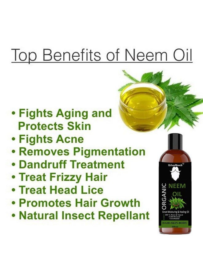 UrbanMooch Pure & Organic Cold Pressed Neem Oil For Hair, Skin & Body (100Ml) - Image 3