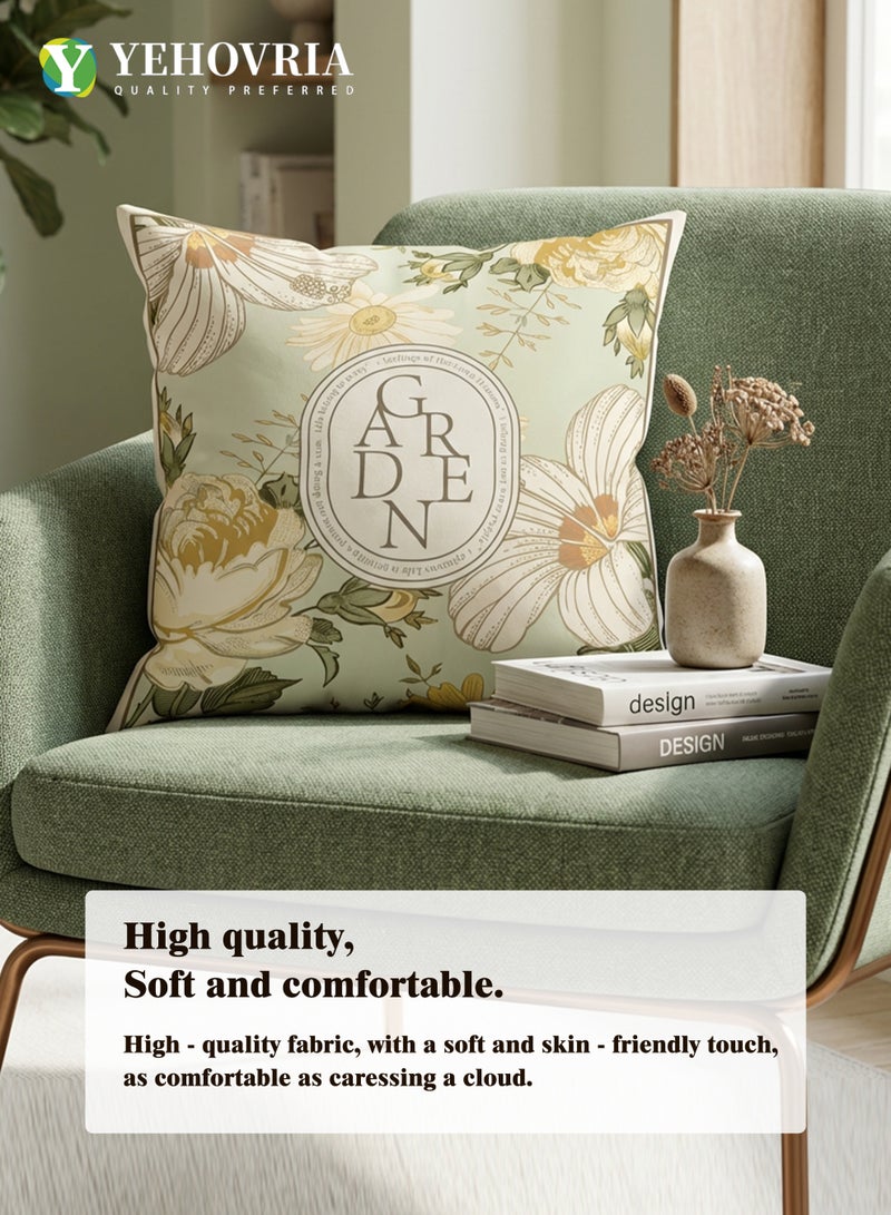 YEHOVRIA Cushion Covers Set of 4, Throw Pillow Cover, Abstract Modern Decorative Couch Pillow Case 45cm x 45cm, For Living Room Sofa Car Couch Bed Pillowcases 18x18 inches（Double sided pattern - Image 4