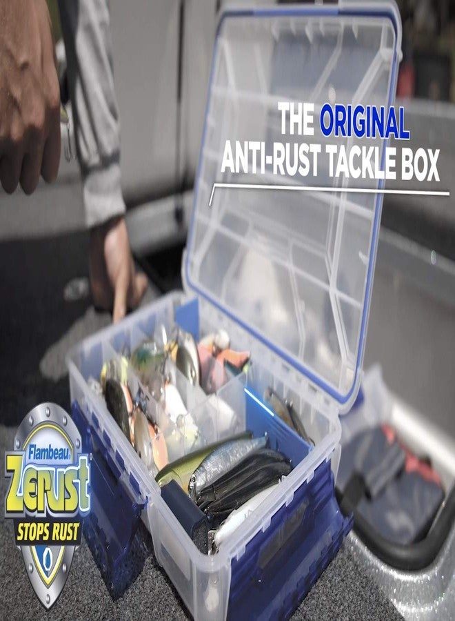 Flambeau Outdoors 4007 Tuff Tainer Fishing Tackle Box with Zerust Anti-Rust Dividers - Includes 12 Dividers, 24 Compartments, Clear Fishing Lure Organizer - 11" x 7.25" x 1.75" - Image 5