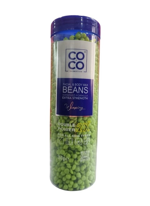 Facial and Body Wax Beans Extra Strength Double Power 2 x Green - 350g