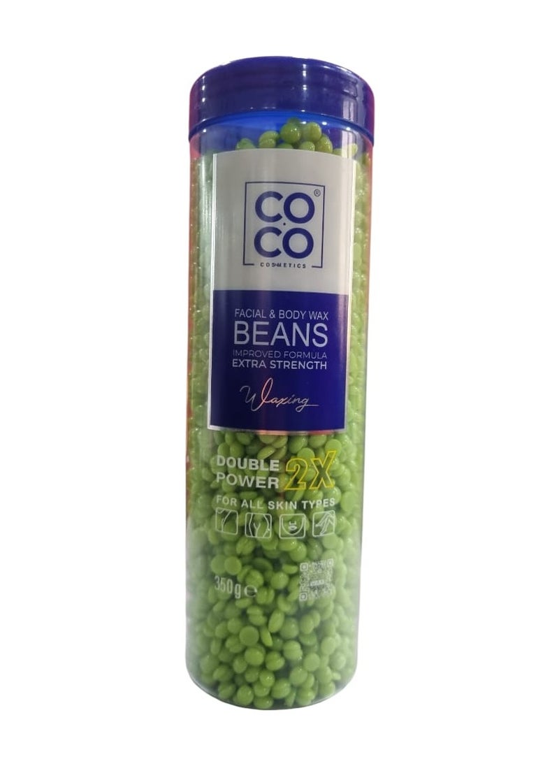 Coco - Facial and Body Wax Beans Extra Strength Double Power 2 x Green - 350g - Image 1