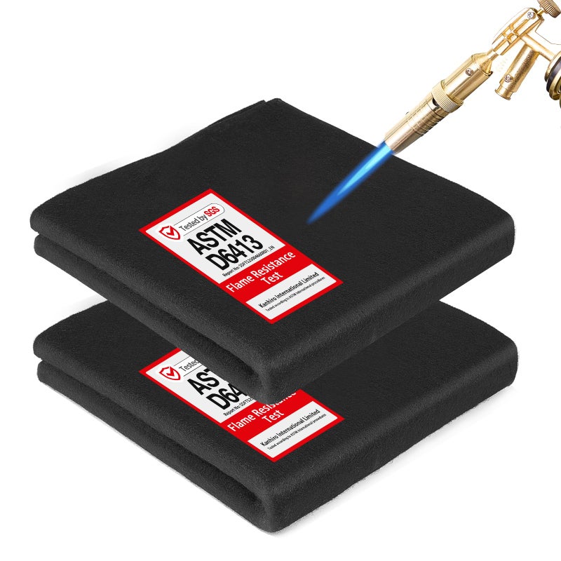 Rogvoc Fireproof Welding Blanket 12x12 Inch 2 Pack 10mm Thick Heat Resistant Soldering Mat UL and SGS Certified Insulation Pad for Plumbing HVAC Welding and Brazing - Image 3