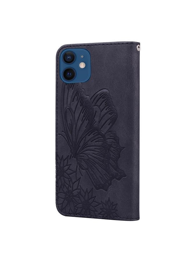 Zaboon Case For iPhone 12 mini Retro Skin Feel Butterflies Embossing Horizontal Flip Leather Case with Holder & Card Slots & Wallet - Image 3