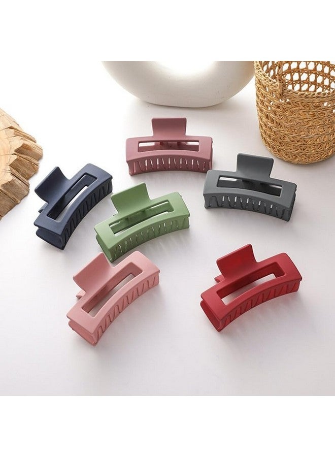 Blubby 6-Piece Large Rectangle Claw Clip Set - Women's Large Hair Clutchers, Stylish Square Clips for Rectangular Hair Clutches, Non-slip Hair Accessories for Thin and Thick Hair (Multicolor) - Image 1