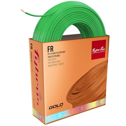 FYBROS FR 1.5 sq/mm Green 45m PVC Insulated Copper Electric Wire Single Core Flexible House Cable for Domestic Home Wiring/Industrial Connections - Image 1
