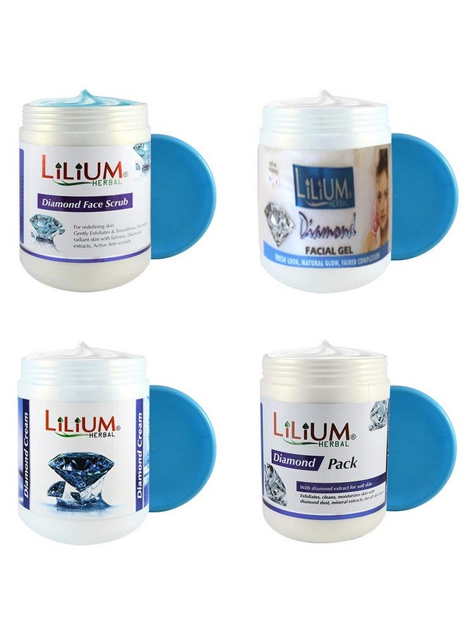 Lilium Herbal Diamond Face Massage Cream,Scrub, Gel, Pack 900ml - Image 1