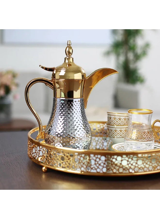 TAVOLO Liane steel thermos, dotted, 0.5 liter, chrome gilded - Image 2