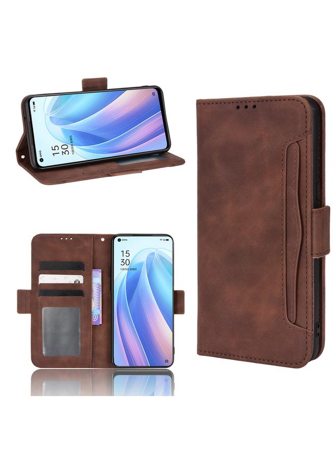 اس-توب جراب لهاتف OPPO Reno7 5G مصنوع من جلد العجل بتصميم ملمس الجلد - Image 1