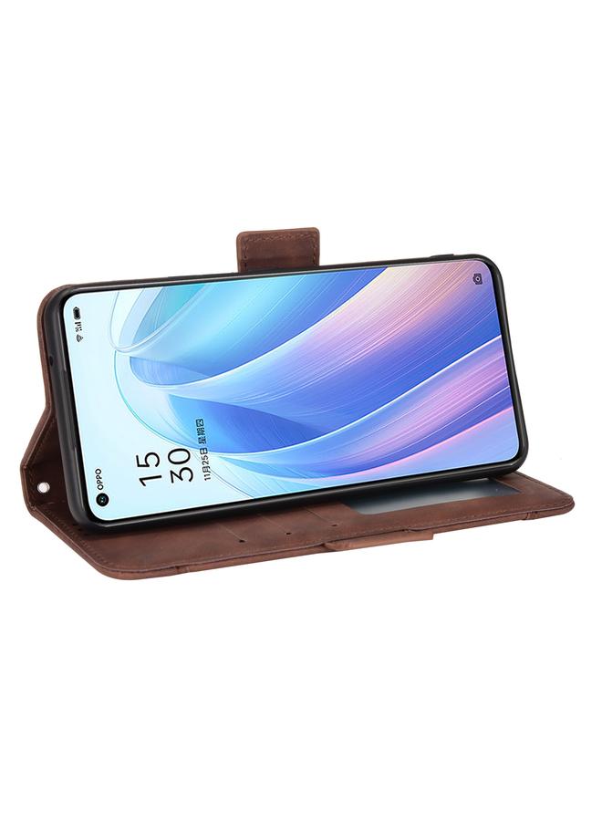 اس-توب جراب لهاتف OPPO Reno7 5G مصنوع من جلد العجل بتصميم ملمس الجلد - Image 5