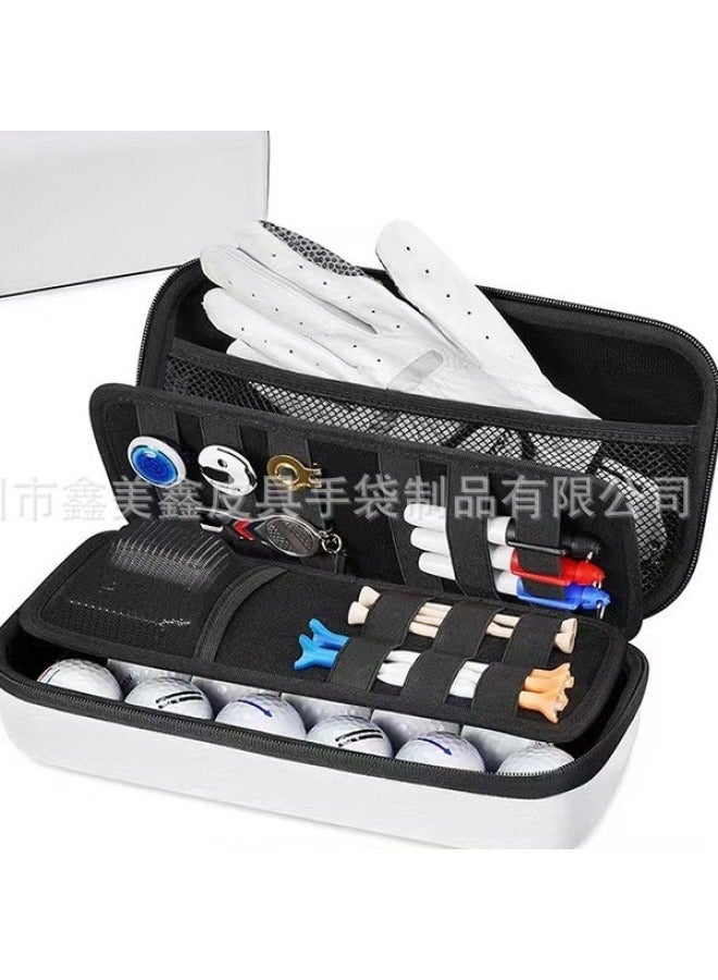 Golf Accessories Storage Finishing Bag Gloves Storage Box Protective Cover-Model:Black Box With Black Lining - Black Zipper