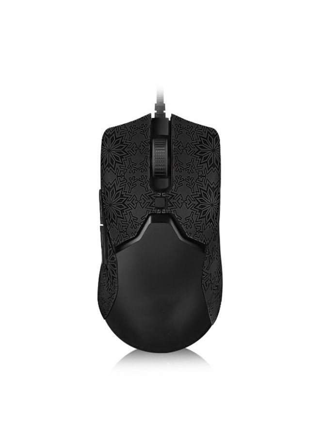 BURAQ Snowflake Pattern Anti-slip Mouse Stickers For Razer Viper Mini Black Half Surround  - Image 1