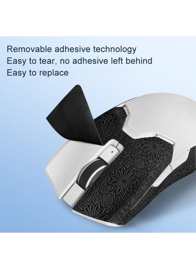 BURAQ Snowflake Pattern Anti-slip Mouse Stickers For Razer Viper Mini Black Half Surround  - Image 3