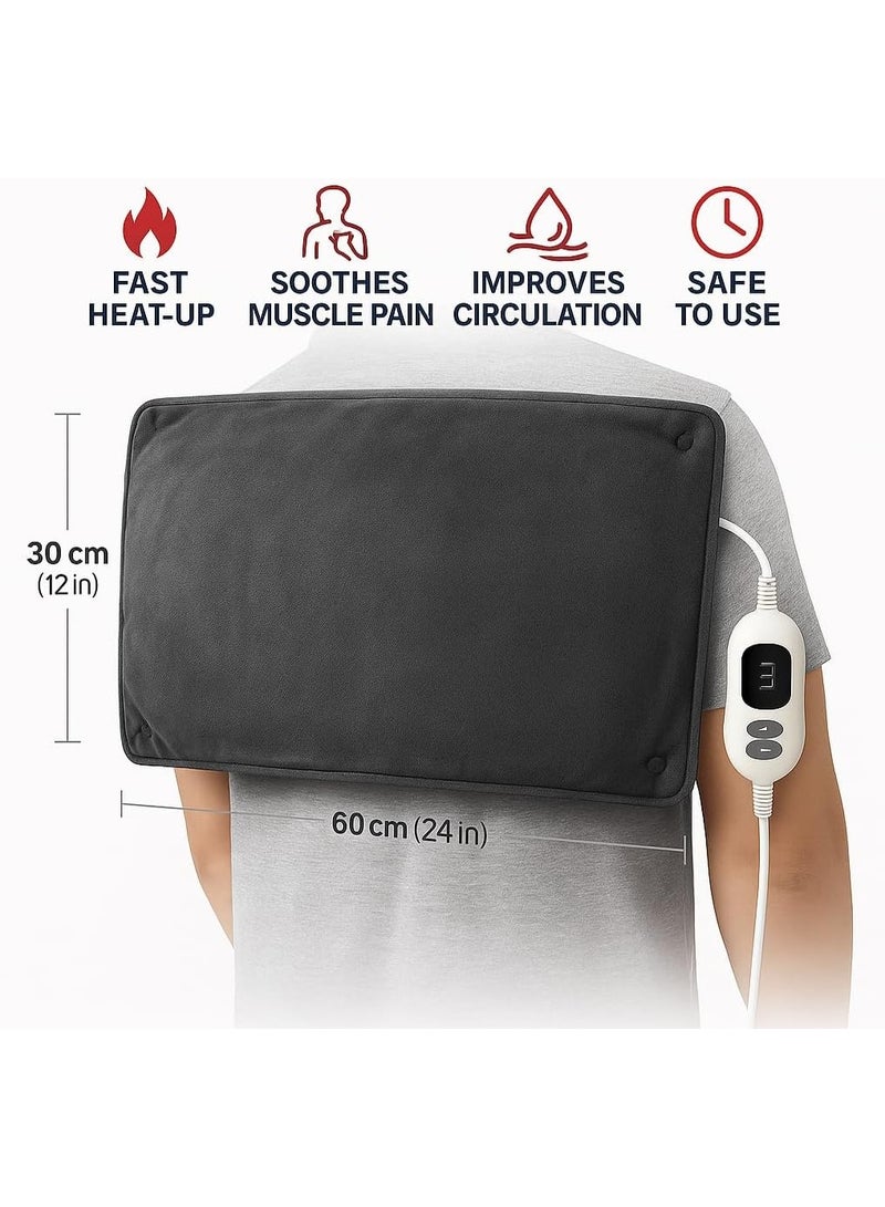 كمادة حرارية كهربائية كبيرة (60×30 سم) - وسادة تدفئة يونيفرسال لتسكين التشنجات والآلام فوراً - أداء مستقر لراحة الظهر، البطن والأكتاف - وشاح ناعم للاسترخاء التام - Image 3