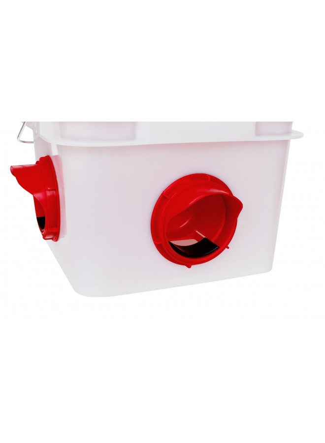 RentACoop Chick2Chicken 10lb BPA-Free 4-Port Feeder - Includes Anti-Roost Cone, Slider Port Cover, and Lid - Suitable for up to 20 Chicks & 12 Adult Chickens - Image 1
