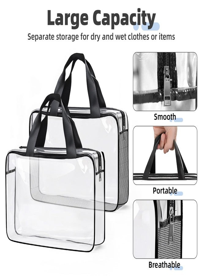 ABSOFINE Clear Toiletry Bag for Travel Size Toiletries, 4 Pack Large Waterproof PVC Makeup Bags with 2 Pack Airport Security Liquids Bags, Travel Essentials toiletry Bottles for Women Girls Men - Image 3