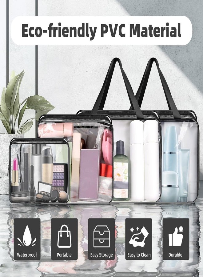 ABSOFINE Clear Toiletry Bag for Travel Size Toiletries, 4 Pack Large Waterproof PVC Makeup Bags with 2 Pack Airport Security Liquids Bags, Travel Essentials toiletry Bottles for Women Girls Men - Image 5