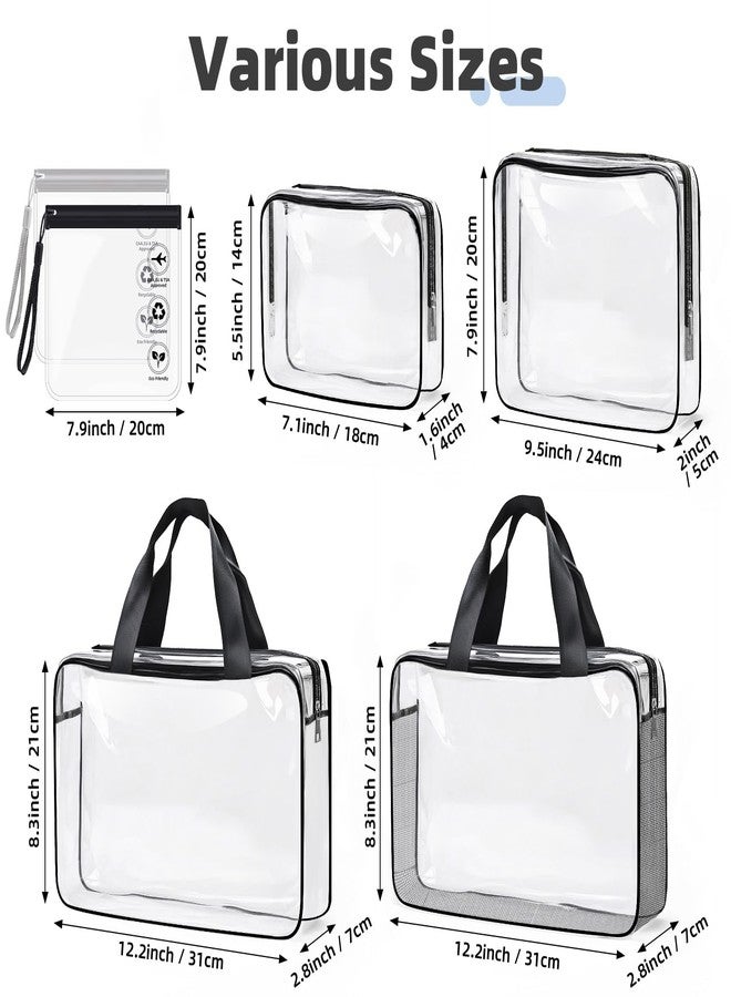 ABSOFINE Clear Toiletry Bag for Travel Size Toiletries, 4 Pack Large Waterproof PVC Makeup Bags with 2 Pack Airport Security Liquids Bags, Travel Essentials toiletry Bottles for Women Girls Men - Image 2