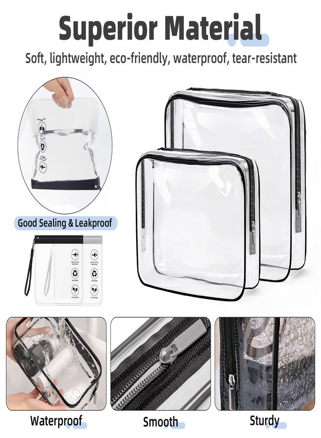 ABSOFINE Clear Toiletry Bag for Travel Size Toiletries, 4 Pack Large Waterproof PVC Makeup Bags with 2 Pack Airport Security Liquids Bags, Travel Essentials toiletry Bottles for Women Girls Men - Image 4