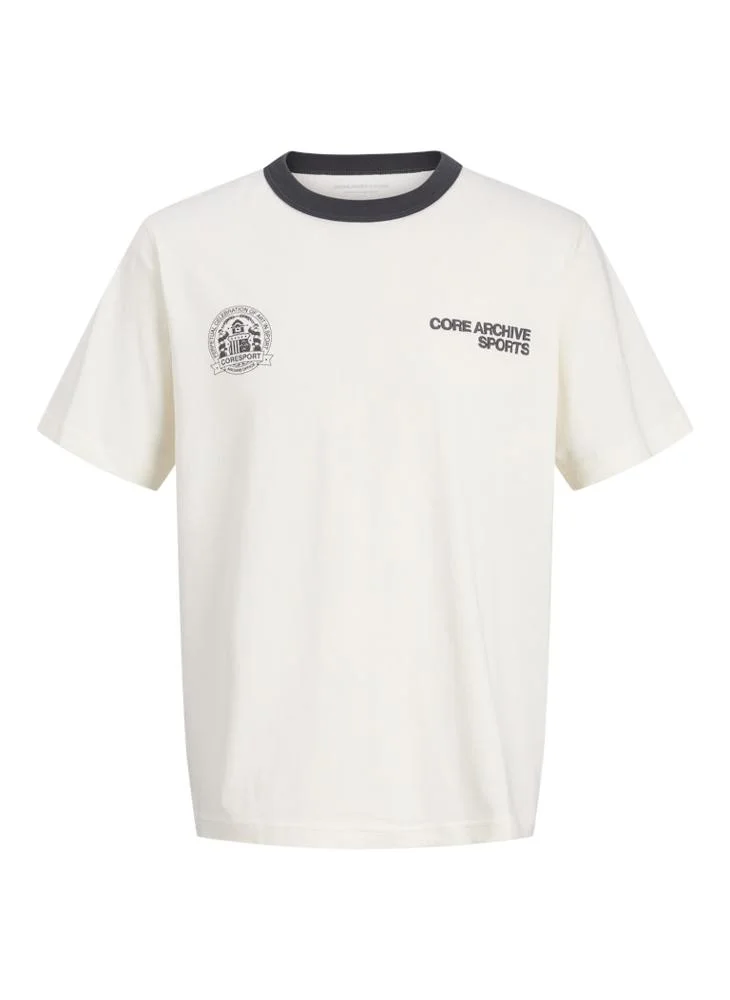 JACK & JONES Sweet Corn Logo Crew Neck T-Shirt for Men | Best Price UAE