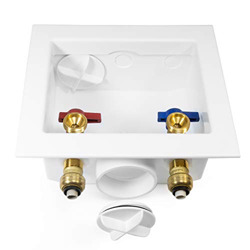 EFIELD Washing Machine Outlet Box with Center Drain, 1/2-Inch Push-Fit Connection White, Regular,(WM005) - Image 1