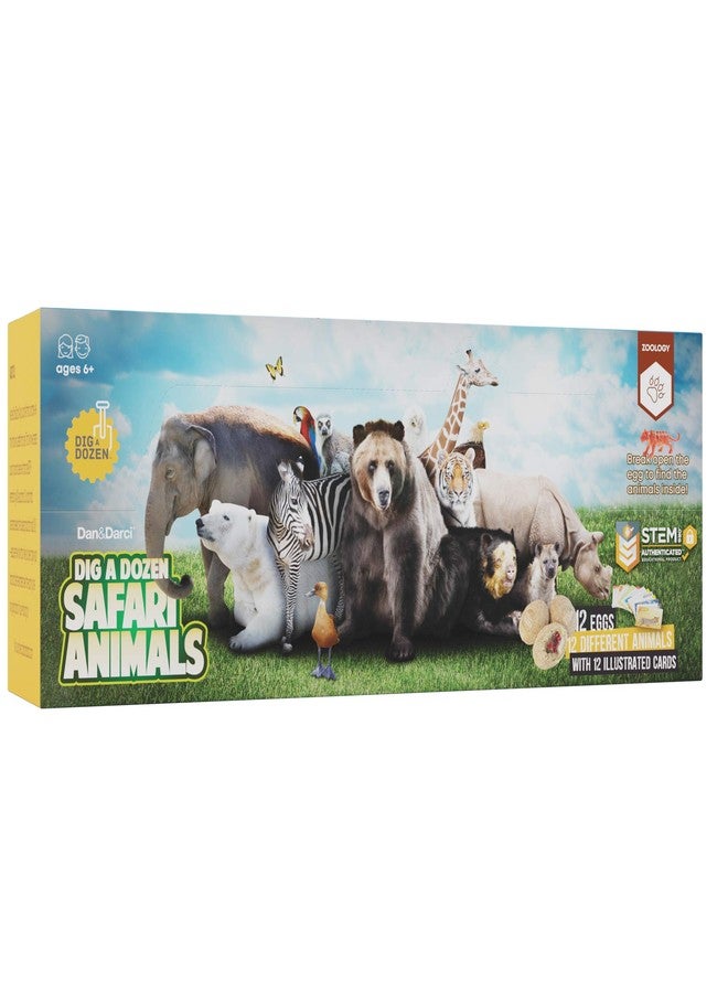 دان آند دارسى مجموعة حفر اثنتي عشرة بيضة - افتح ١٢ بيضة واكتشف ١٢ حيوانًا بريًا لطيفًا فريدًا من نوعه، مع بطاقات تعليمية - هدية عيد الفصح في مجالات الآثار والعلوم والتكنولوجيا والهندسة والرياضيات للأطفال - Image 5