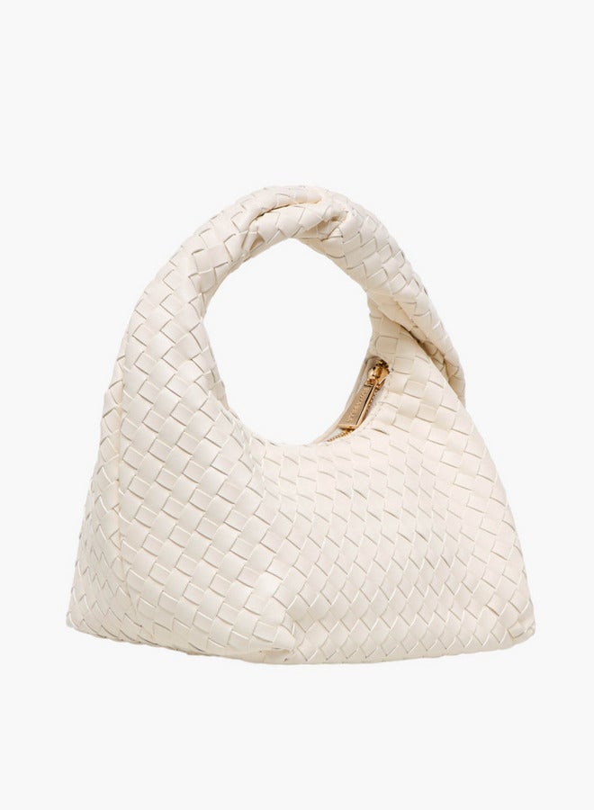 Flora Bella By Shoexpress Braided Hobo Bag with Handle and Zip Closure - Image 3