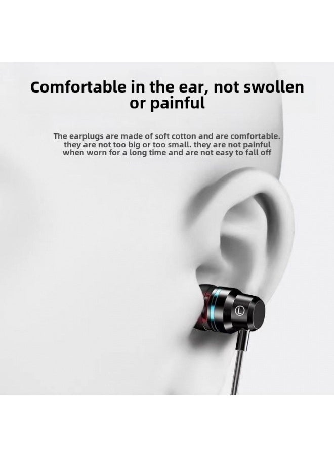 Generic - In-ear Headphones For OPPO Huawei Xiaomi Vivo Apple Gaming Headphone Cord Earbuds Headset Wired Headphones-Colour:Upgraded Version (aurora Silver) Wire Control + Microphone + Tuning - (round Head) Noble Thousand Yuan Sound Quality - 1 Pack - Image 1