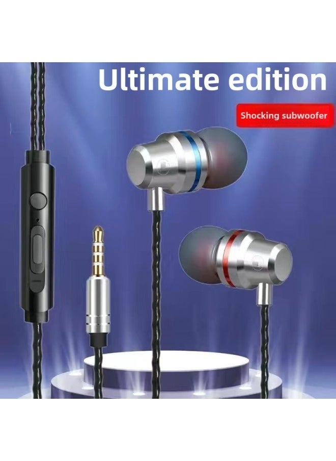 Generic - In-ear Headphones For OPPO Huawei Xiaomi Vivo Apple Gaming Headphone Cord Earbuds Headset Wired Headphones-Colour:Upgraded Version (aurora Silver) Wire Control + Microphone + Tuning - (round Head) Noble Thousand Yuan Sound Quality - 1 Pack - Image 1