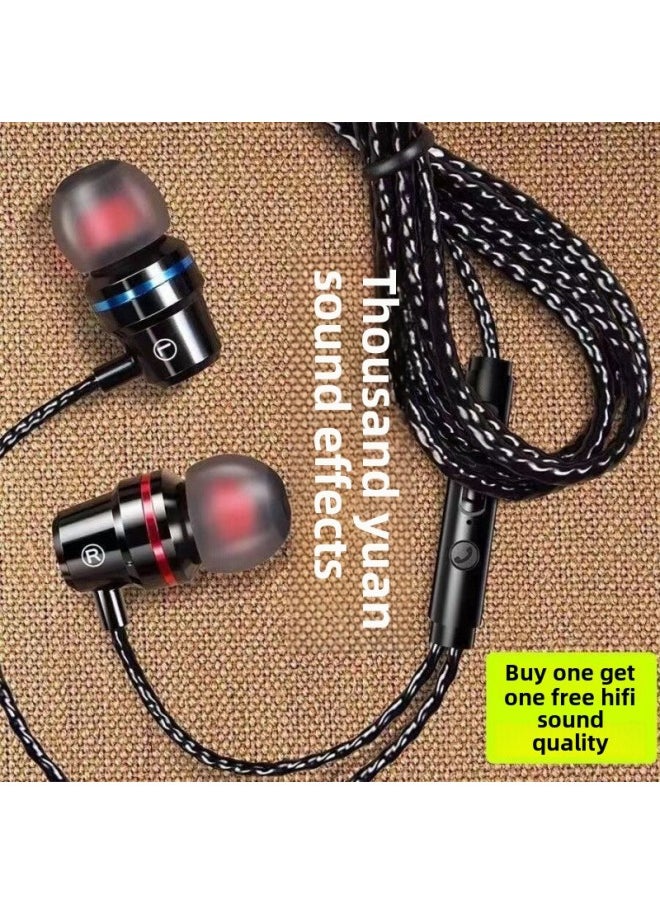 Generic - In-ear Headphones For OPPO Huawei Xiaomi Vivo Apple Gaming Headphone Cord Earbuds Headset Wired Headphones-Colour:Upgraded Version (aurora Silver) Wire Control + Microphone + Tuning - (round Head) Noble Thousand Yuan Sound Quality - 1 Pack - Image 1