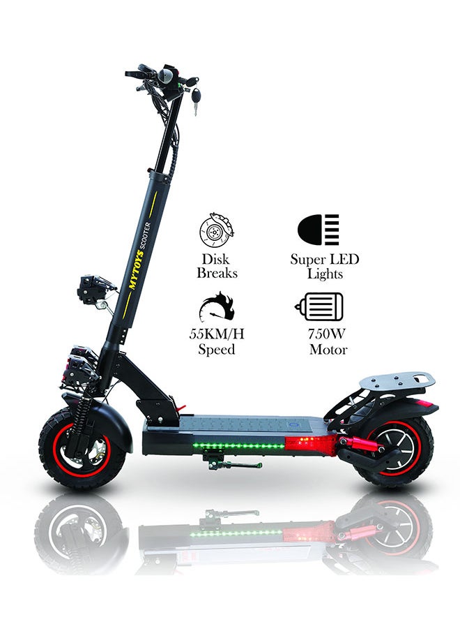 MYTOYS MT958 Power Full Motor 750W Electric Scooter 2024 Upgraded Version 55Kkm/hr Speed Dual Shock Absorbers,36V 13AH Off-Road Tires , Adjustable Comfortable Seat, Super Bright LED Headlights and Tail Light  - Image 1