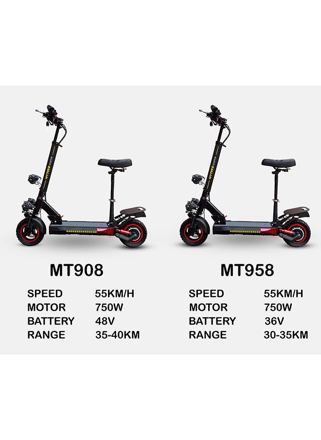 MYTOYS MT958 Power Full Motor 750W Electric Scooter 2024 Upgraded Version 55Kkm/hr Speed Dual Shock Absorbers,36V 13AH Off-Road Tires , Adjustable Comfortable Seat, Super Bright LED Headlights and Tail Light  - Image 4