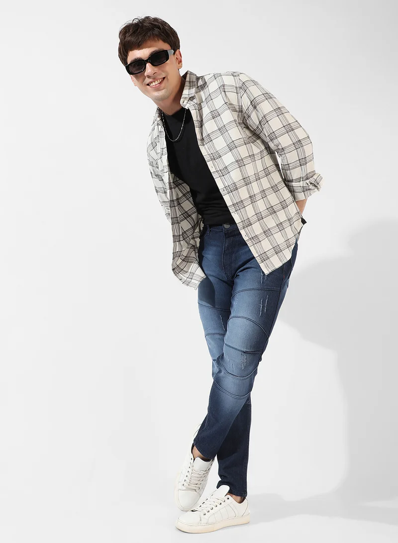 كامبوس سوترا Men's Multicolour Checkered Regular Fit Casual Shirt
