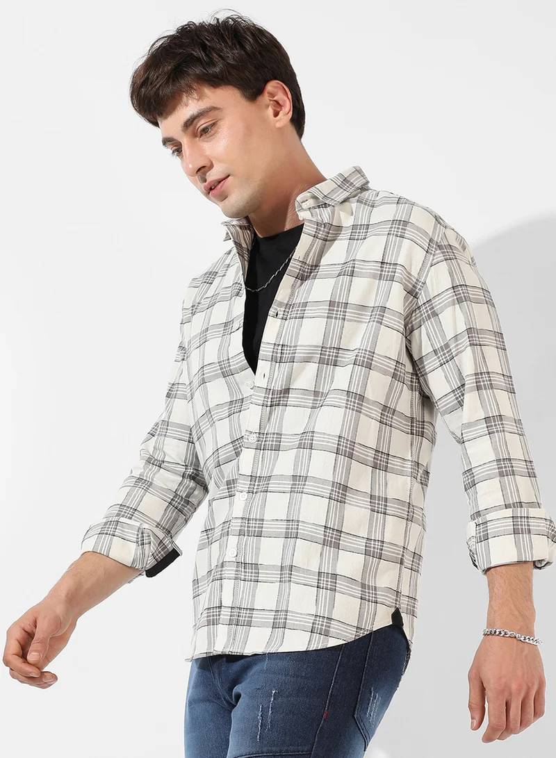 كامبوس سوترا Men's Multicolour Checkered Regular Fit Casual Shirt