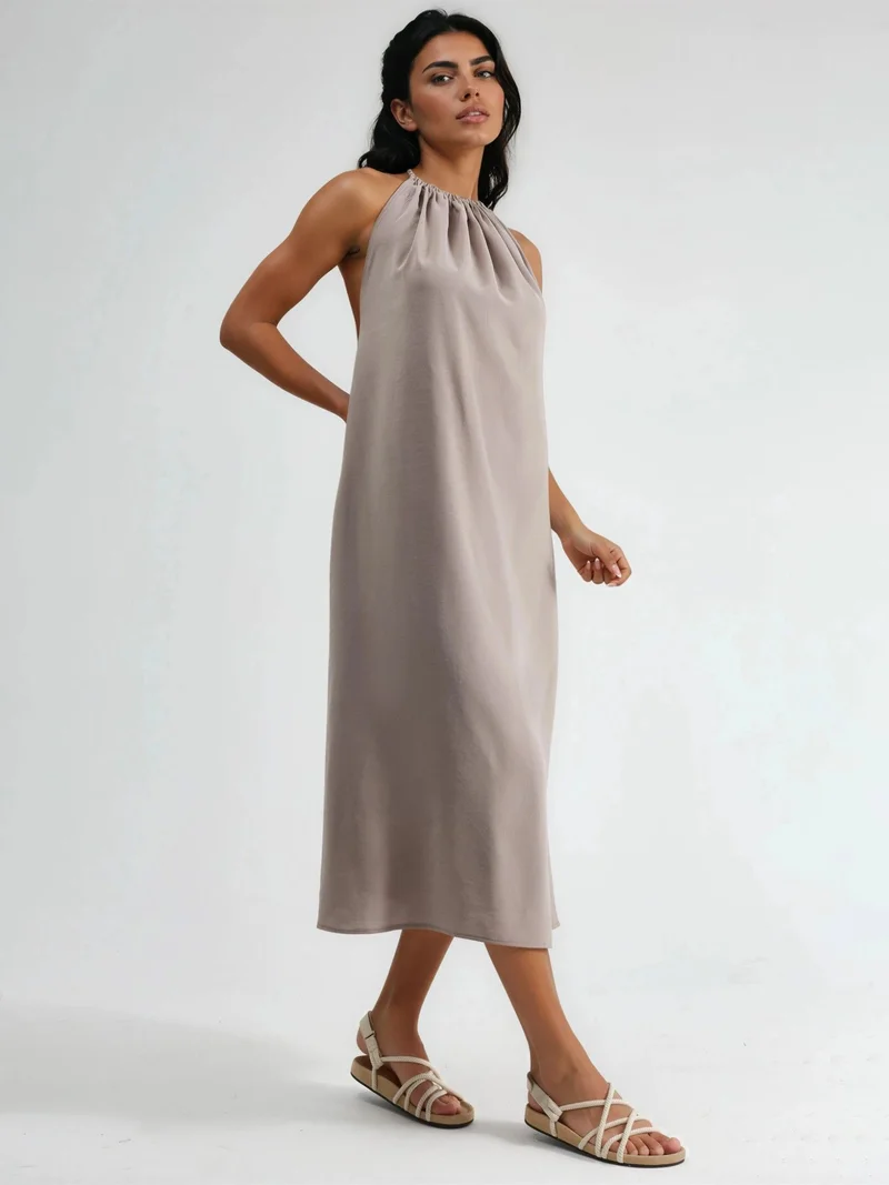 بوسيم BUSEM Halter Neck Midi Dress