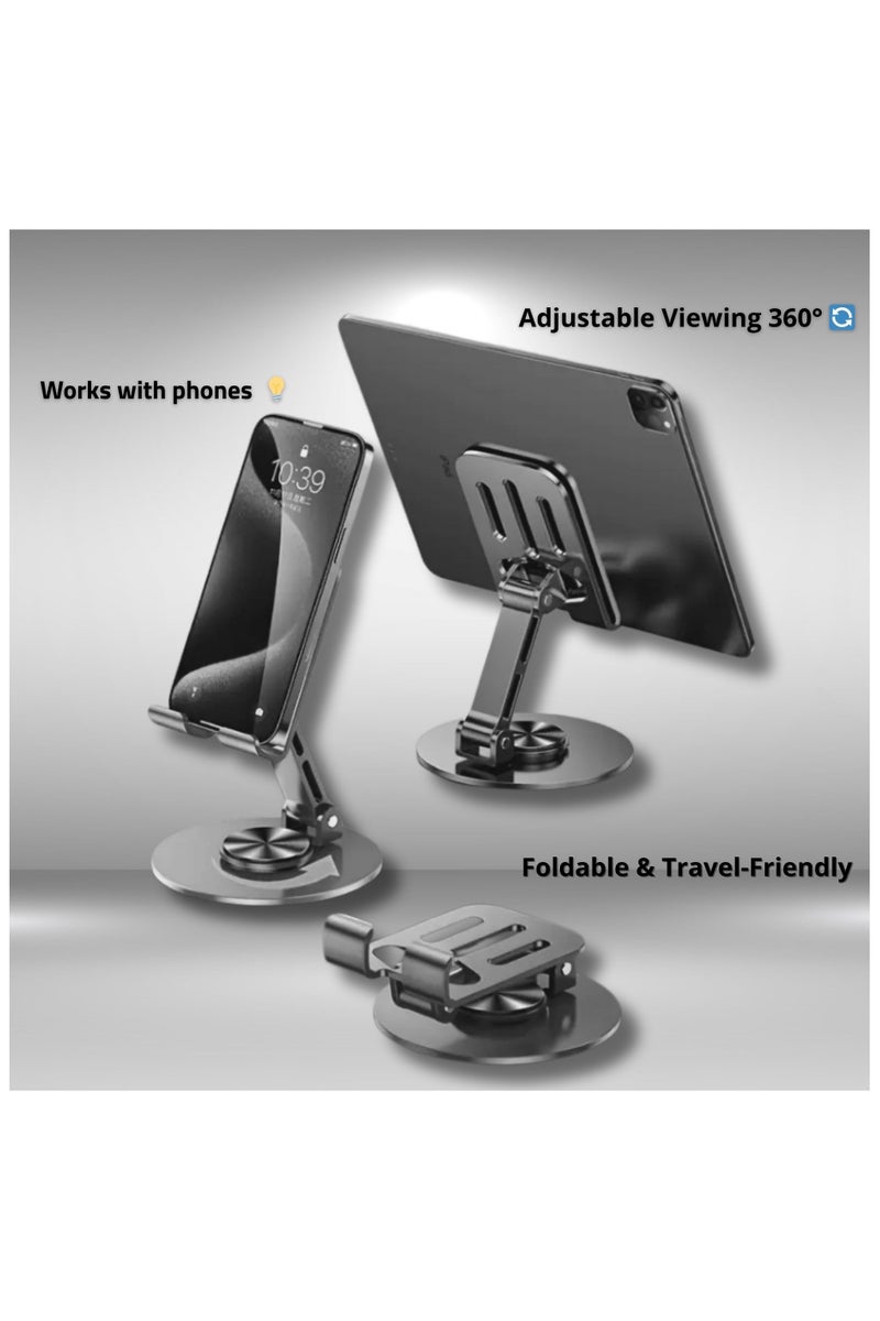 Adjustable Metal Phone Stand – 360° Rotation, Anti-Slip Base, Universal Fit - Image 2