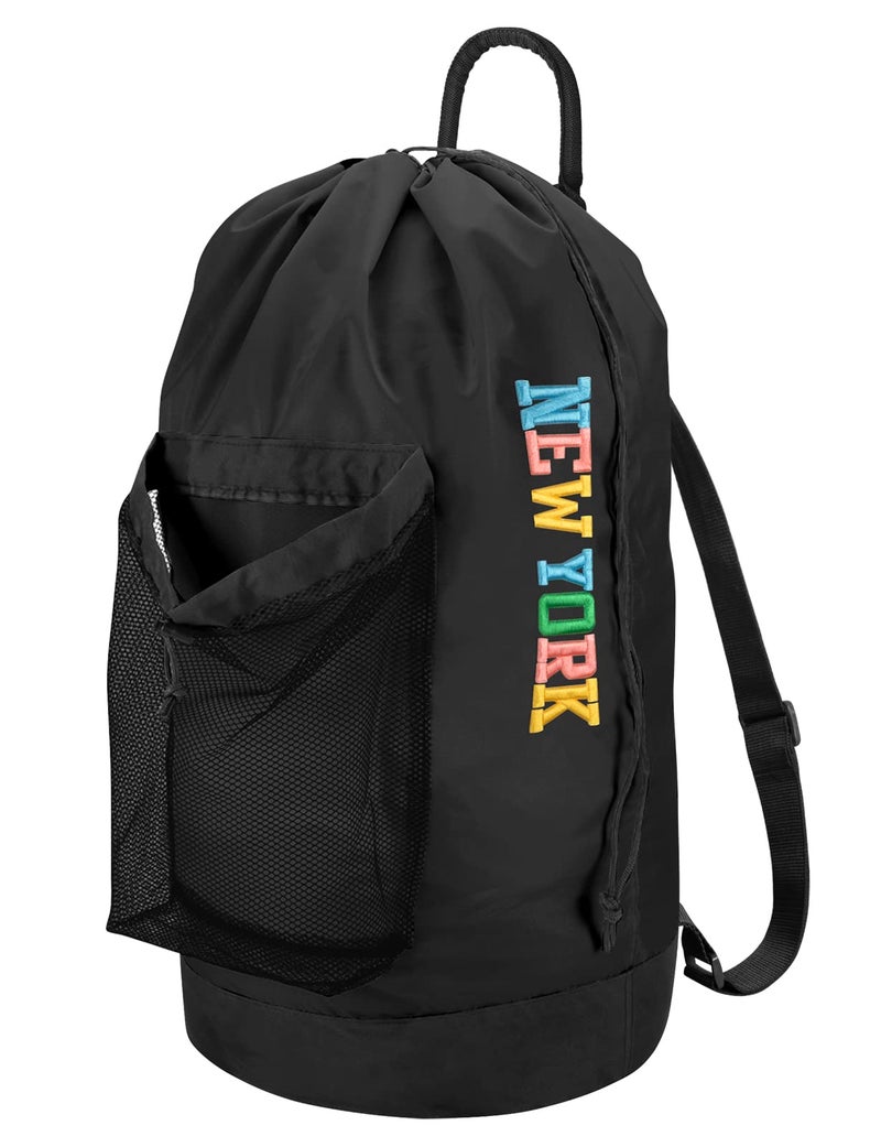 Dalykate Backpack Laundry Bag, Laundry Backpack with Shoulder Straps and Mesh Pocket Nylon Clothes Hamper Bag with Drawstring Closure - Image 1