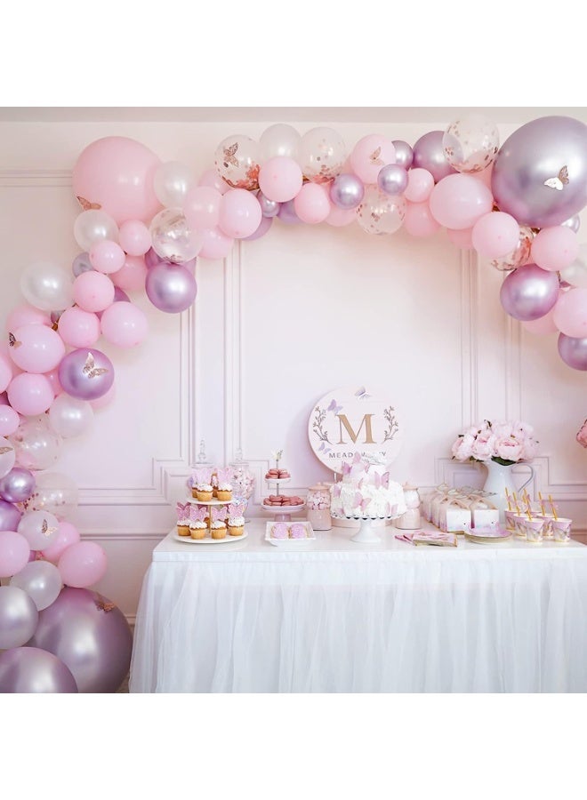 Souvenir Souq 101Pcs Premium Pink, White, Purple & Confetti Balloon Garland Arch Kit | Latex Party Balloons Set with Accessories for Birthday, Baby Shower, Wedding & Anniversary Decoration - Image 4