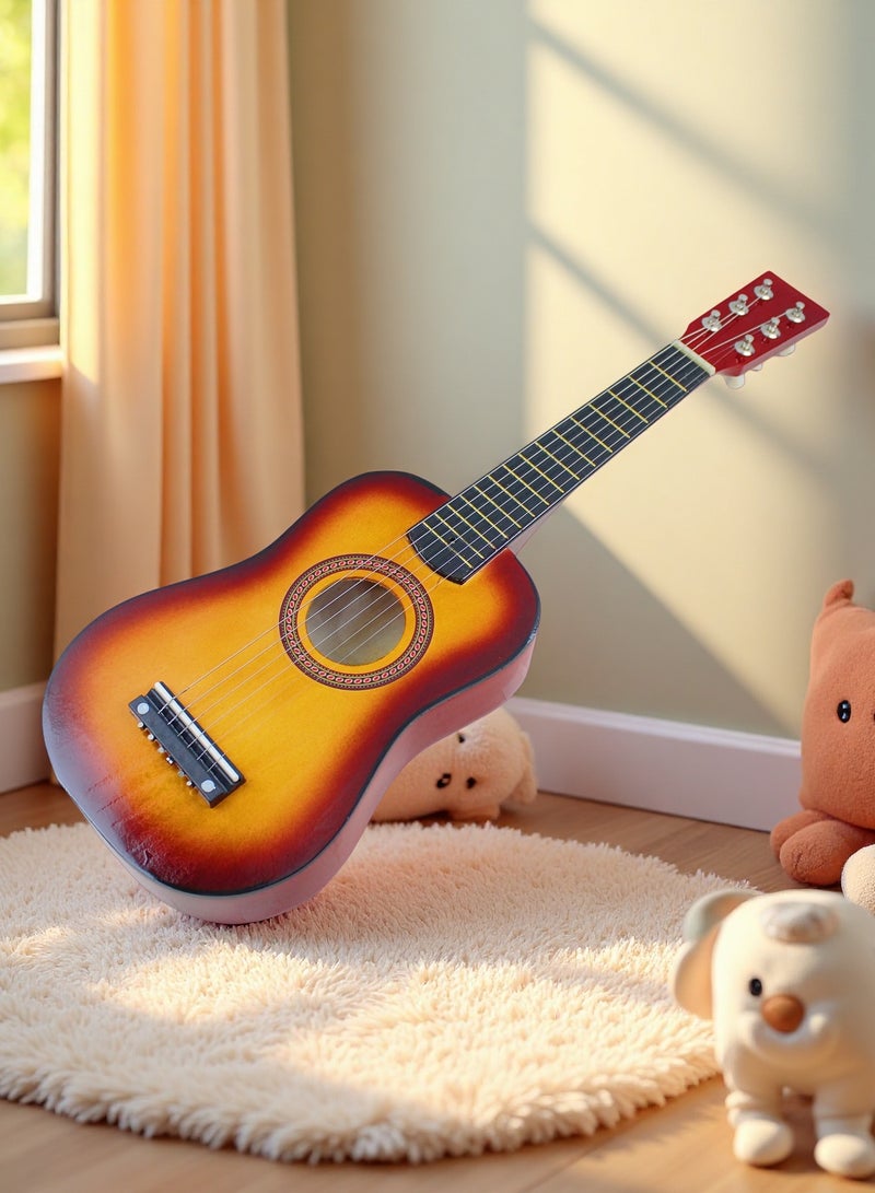 EASY FUTURE Smooth Safe Edge Ukuleles for Kids Kid Guitar Baby Musical Toys Guitar for Kids 6 String Mini Acoustic Instrument Gradient Color Early Learning Musical Pretend Play Beginner Instrument NO.2001 - Image 1
