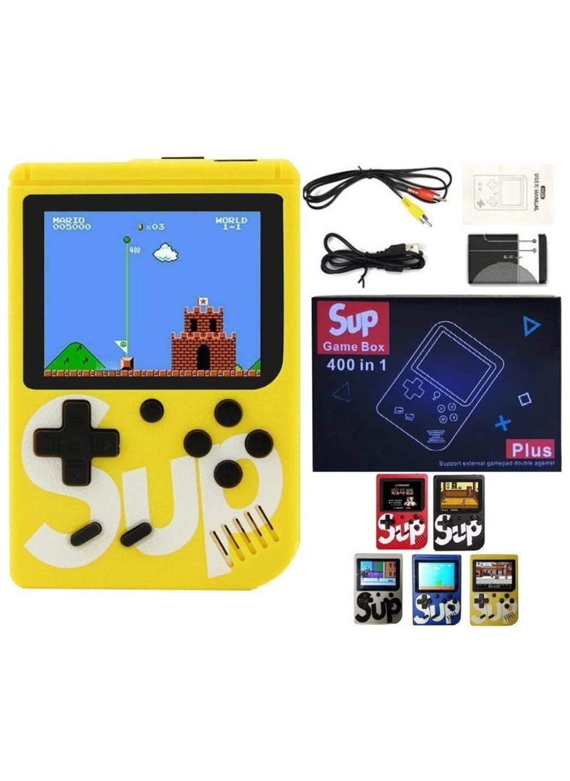 ELTRAZONE 400 In 1 Game Box Console Classic Games Hand Held Gamepad Color Screen Mario Super Mario DR Mario Contra Games - YELLOW  - Image 1