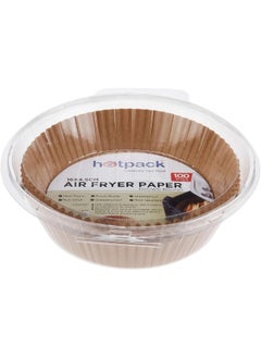 Hotpack Hotpack Air Fryer Paper Brown Round Liners 16x4.5cm, 100-Pieces  - Image 3