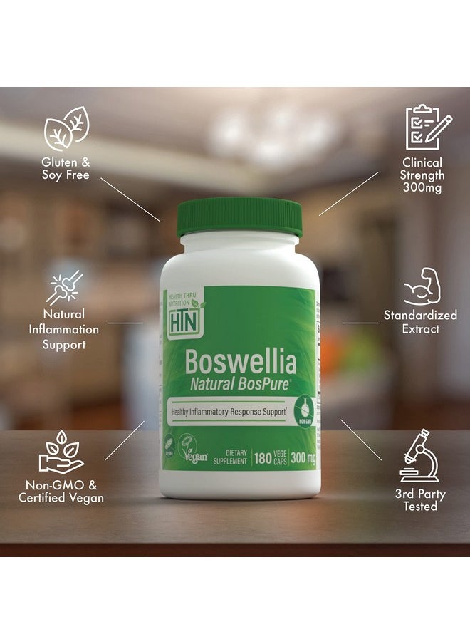 Health Thru Nutrition - Boswellia 300Mg As Bospure Akbamax ; High Potency 75% Boswellic Acids 10% Akba ; Healthy Inflammatory Support ; Vegan Certified ; Nongmo Gluten Free Soy Free (Pack Of 180) - Image 1