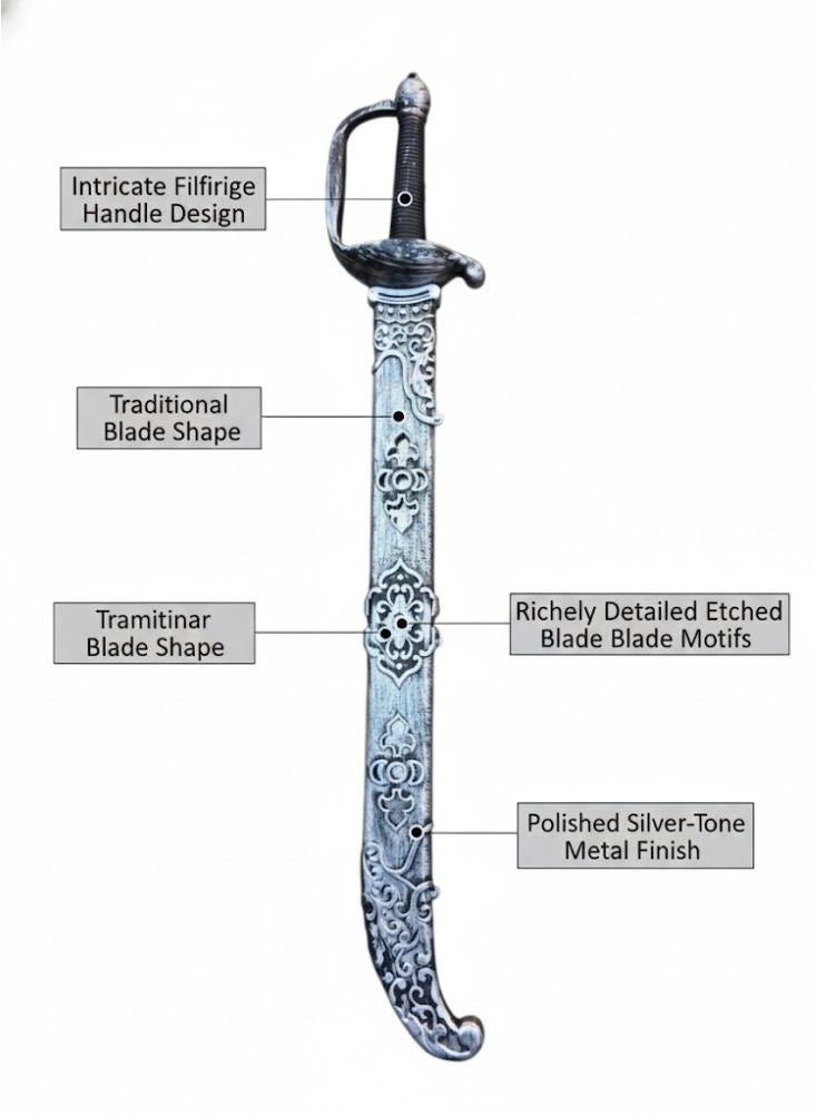 بريميم سيف دعائي للأطفال بمناسبة يوم تأسيس المملكة العربية السعودية - سيف لعبة مزخرف على الطراز التقليدي للاحتفالات الثقافية والفعاليات المدرسية - Image 3