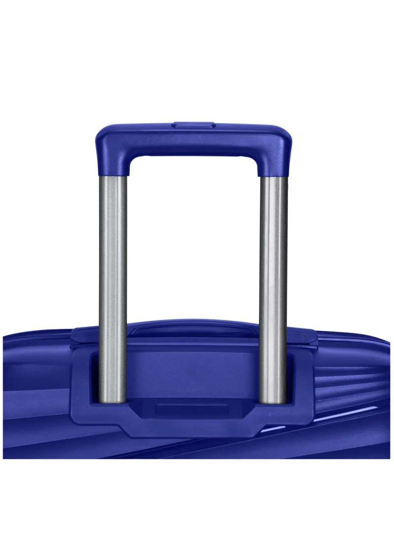 SENATOR Hard Case Trolley Luggage Set of 3 For Unisex Polypropylene Lightweight 4 Double Wheeled Suitcase With Built In TSA Type Lock Travel Bag KH1005 Blue