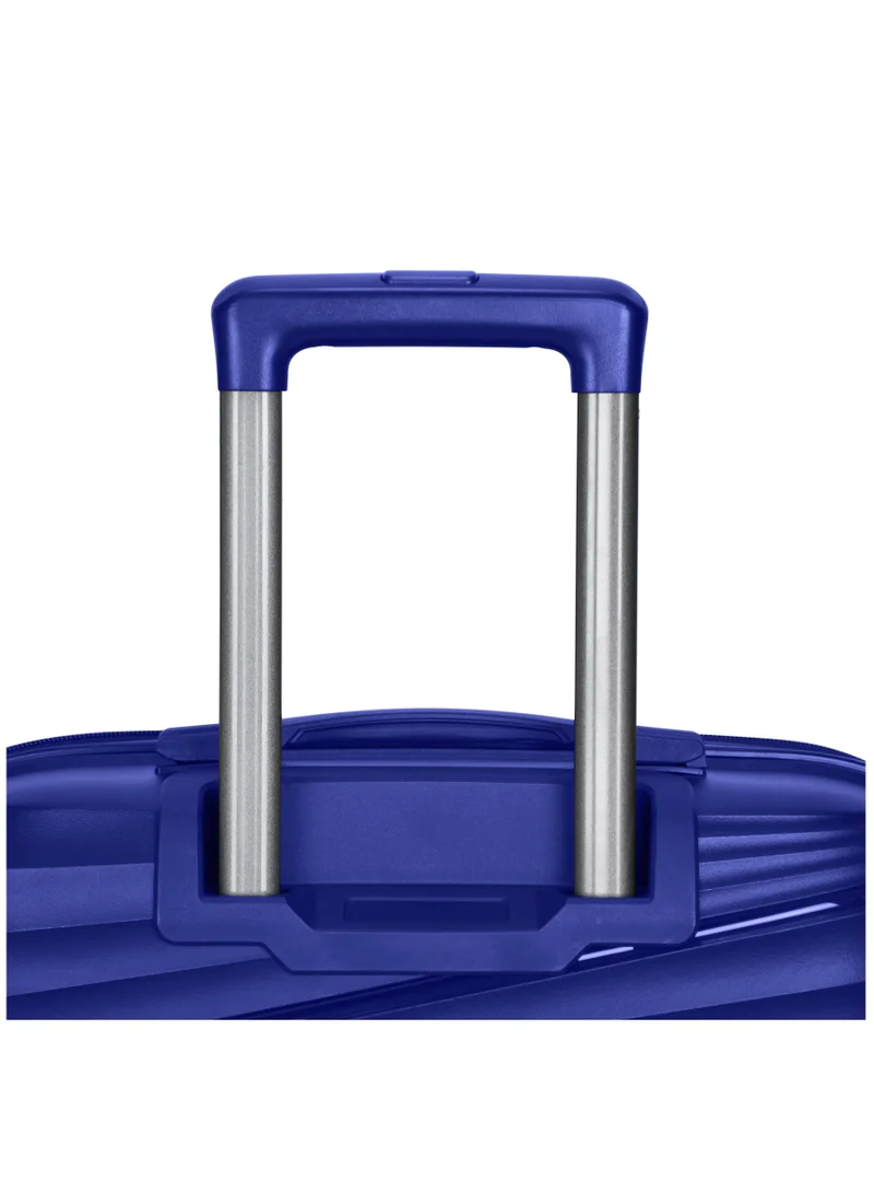 Senator blue hard case trolley luggage set of 3 for unisex polypropylene lightweight 4 double wheeled suitcase with built in tsa type lock travel bag kh1005 blue  | Best Price UAE