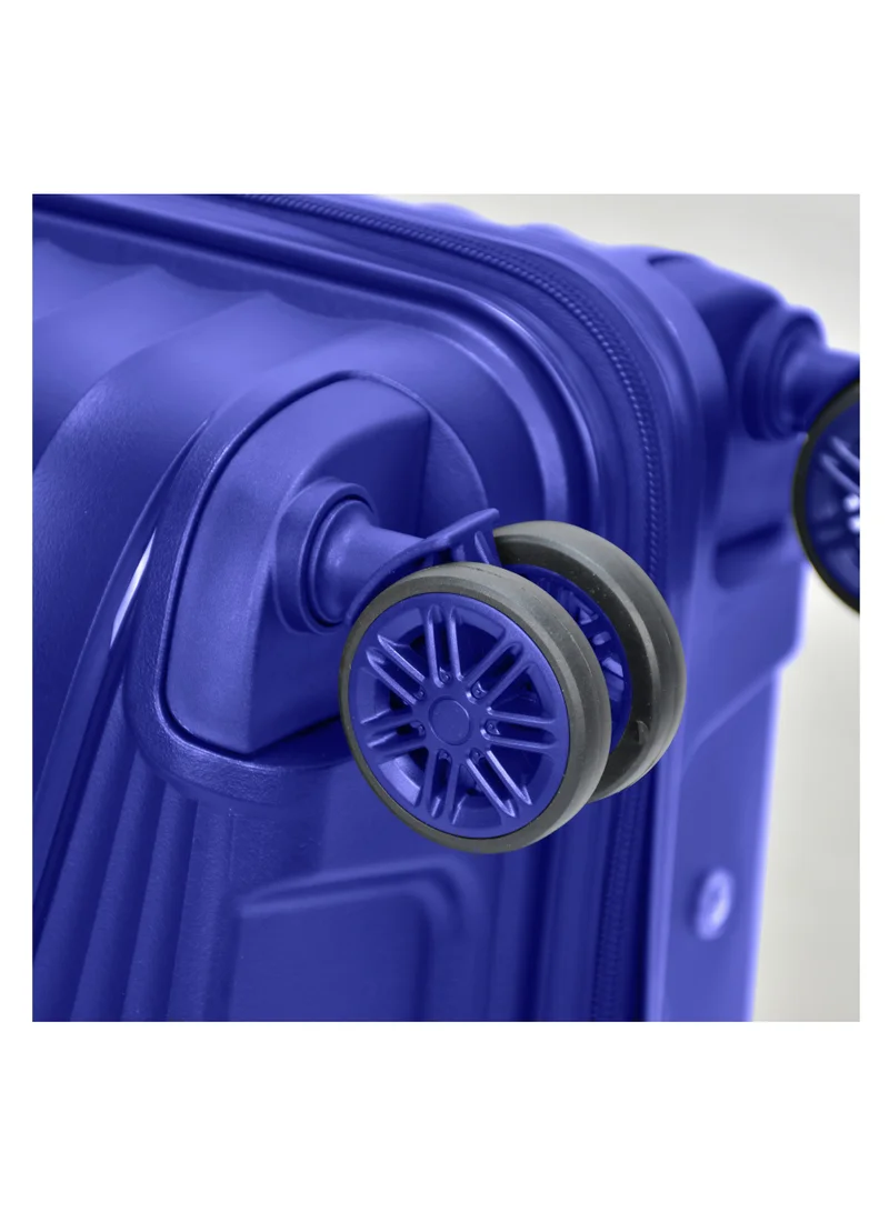 Senator blue hard case trolley luggage set of 3 for unisex polypropylene lightweight 4 double wheeled suitcase with built in tsa type lock travel bag kh1005 blue  | Best Price UAE