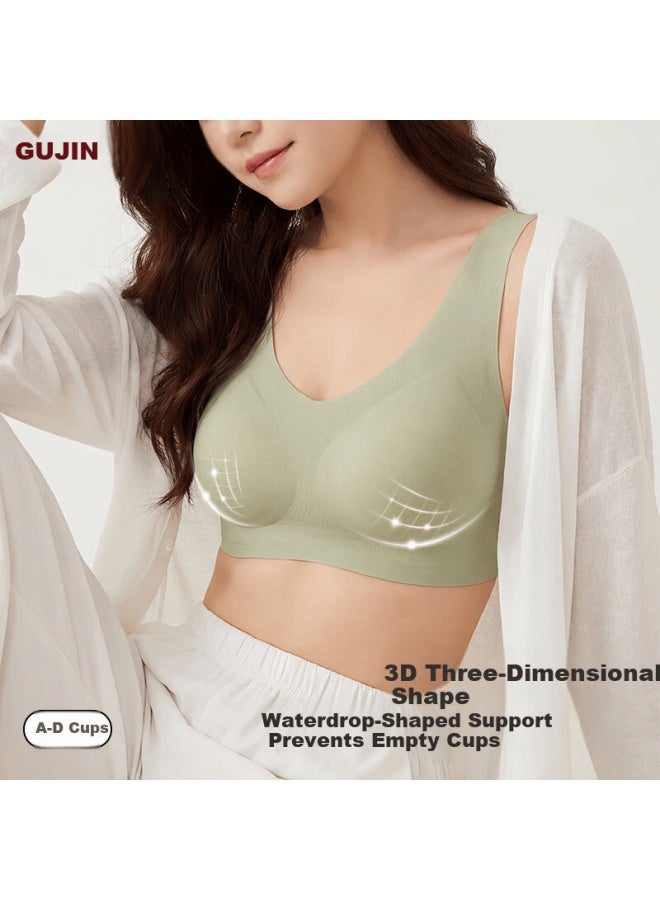 Gujin Seamless Invisible Vest Bra For Women, Small Chest Push-up, One-piece Backless Fixed Cup, Two-pack - Image 2