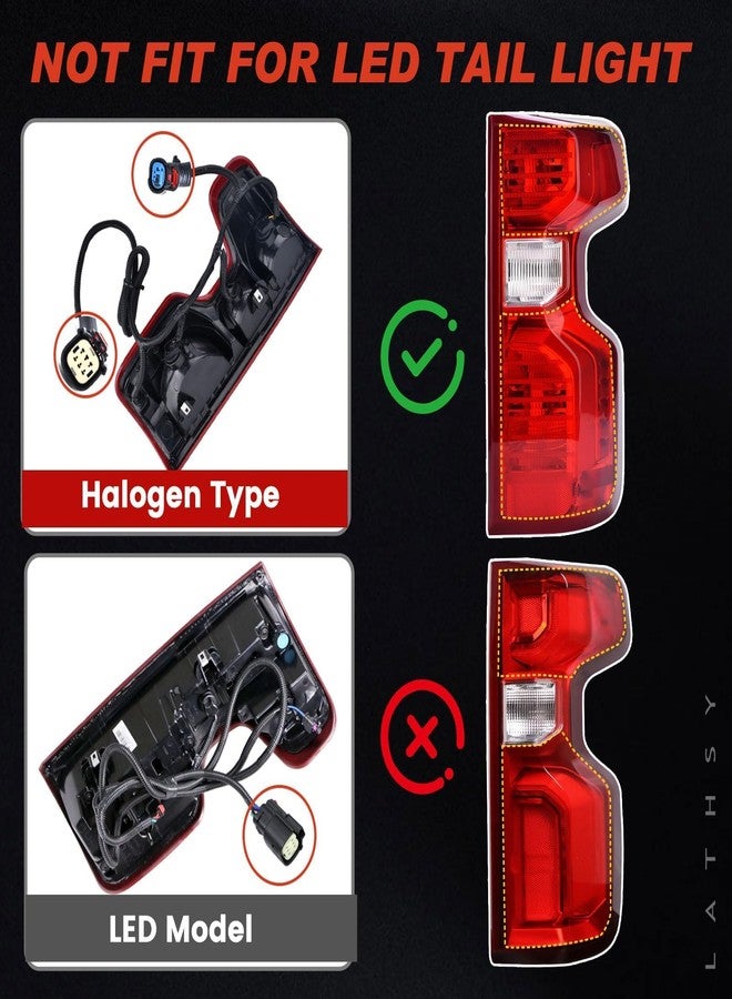 Lathsy Halogen Tail Light Compatible With 2019-2024 Chevy Silverado 1500 2500HD 3500HD Right Passenger Side Replace Part Number 84554657 (Halogen Type) - Image 3