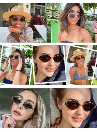 نظارات شمسية أوفال مع إطار معدني للنساء والرجال - نظارات شمسية مصممة بحماية UV400 النظارة الشمسية النسائية الرجالية مع عدسات نظاره  مستقطبة النظارات   - رجالية ونسائية بتصميم للحماية من فوق نضارات - view 3