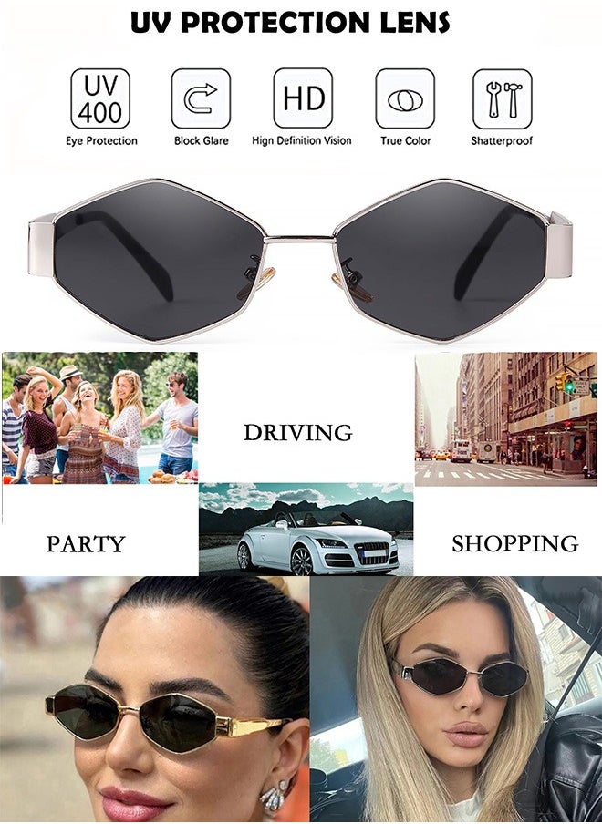 AZorb Oval Sunglasses Women Men Metal Frame Hexagon Sun Glassess for Men's Women's Sunglasses Designer Lightweight UV400 Protection Shades  - Image 5